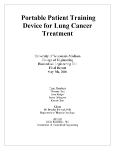 Portable Patient Training Device for Lung Cancer Treatment