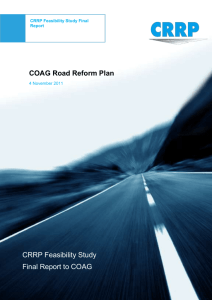 COAG Road Reform Plan Feasibility Study Report