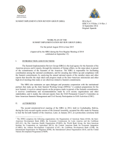 1 SUMMIT IMPLEMENTATION REVIEW GROUP (SIRG)