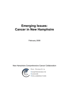Emerging Issues - Cancer in NH - New Hampshire Comprehensive