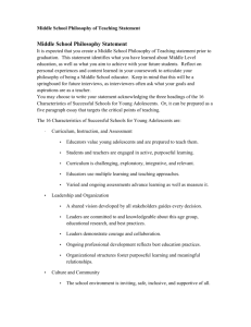 Middle School Philosophy of Teaching Statement Middle School