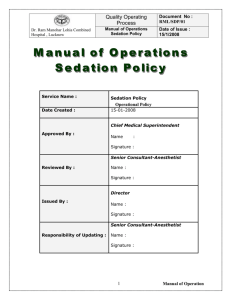 sedation policy - Department of Medical Health and Family Welfare