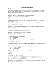 ModuloArithmetics