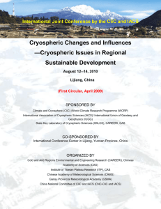 First_circular for Cryospheric Changes and Influences