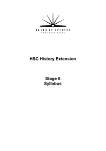 HSC History Extension - Stage 6 Syllabus