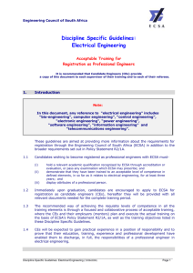Discipline Specific Guidelines: Electrical