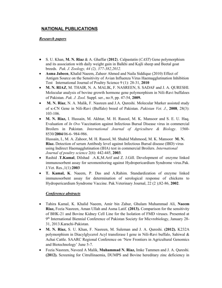 biography list of publications