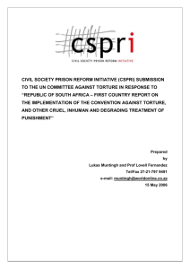 cspri submission to the un committee against torture in response to