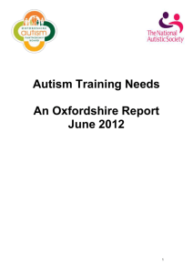 Autism Training Needs in Oxfordshire Report, 2012