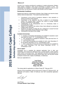 WCC Scholarship Application 2015
