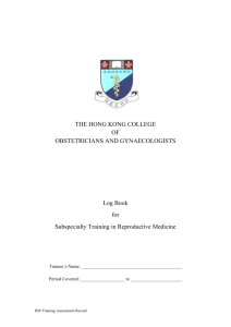 trainee logbook - Hong Kong College of Obstetricians and