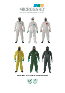 BS EN 14605: 2005 – Type 3 & 4 Protective Clothing
