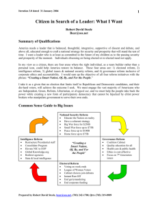 A Four Reforms In Search of a Leader Updated (2004)