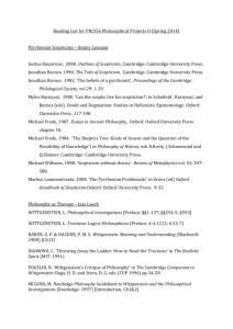 Reading List for PHI356 Philosophical Projects II (Spring 2014