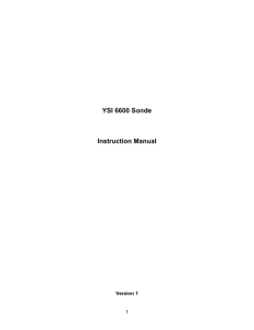 YSI 650 Sonde – Introduction