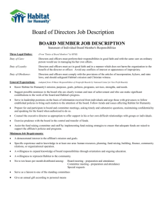 Board of Directors Job Descriptions Template