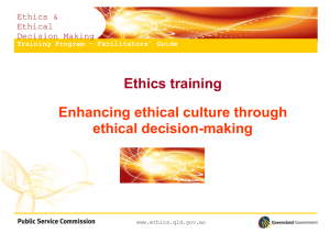 1 - Ethics in the Queensland Public Sector