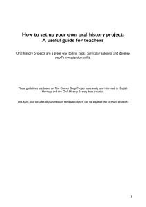 own oral history project