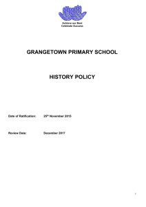 History Policy - HOME - Grangetown Primary School, Cardiff