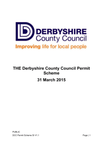 Derbyshire County Council Permit Scheme