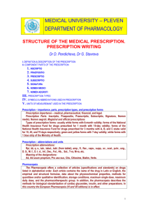 STRUCTURE OF THE MEDICAL PRESCRIPTION