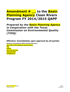 Basin Planning Agency - Texas Commission on Environmental Quality