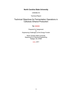 Technical Objectives for Fermentation Operations in Cellulosic