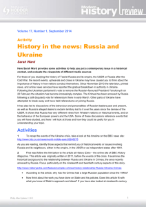 Activity: History in the news: Russia and Ukraine