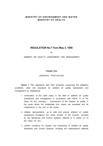 Ordinance No.7 of 3 May 1999 on ambient air quality assessment