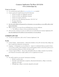 Common Application Tip Sheet 2014 2015