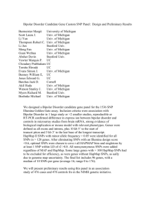 Bipolar Disorder Candidate Gene Custom SNP Panel: Design and