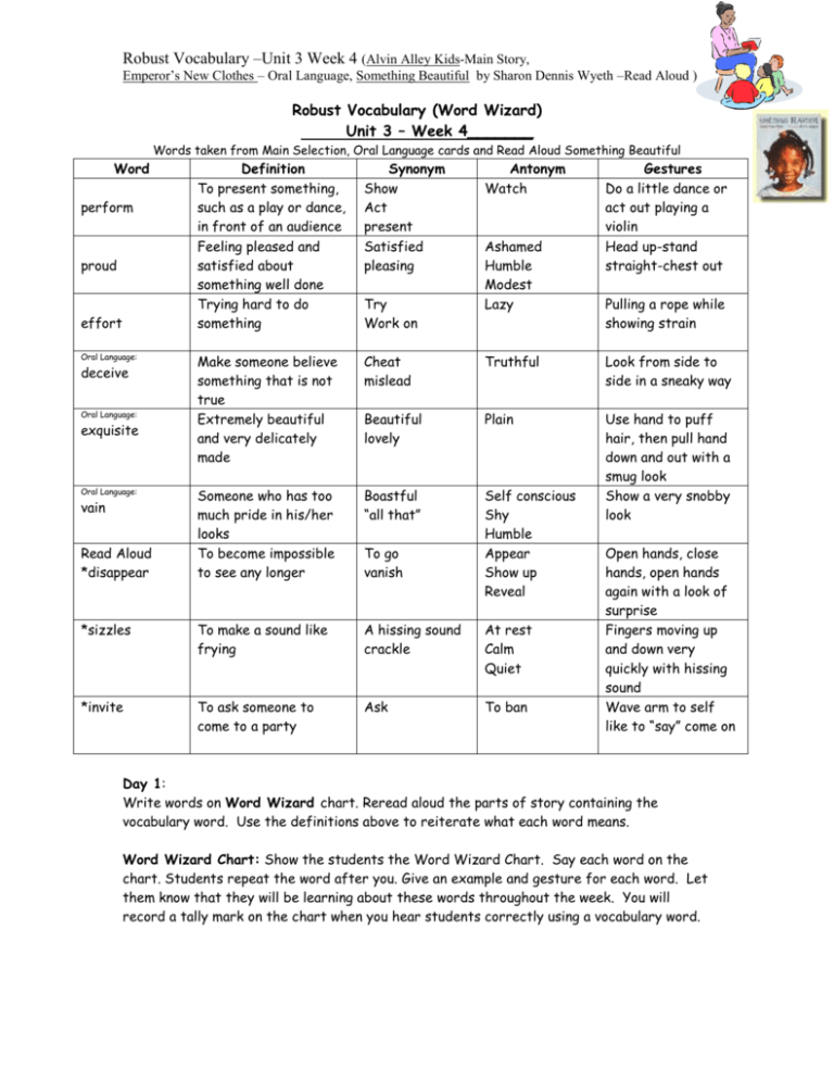 Unit 3 4 Word Wizard Or Robust Vocabulary