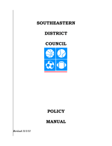 Southeastern District Policy Manual