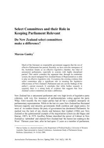 New Zealand`s system - Australasian Study of Parliament Group