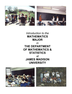 Why study Mathematics or Statistics - James Madison - it