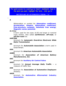 DICTIONARY OF AUTOMOTIVE TERMS - "A"