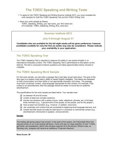 The TOEIC Speaking and Writing Measures