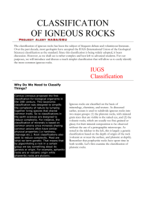 classification of igneous rocks