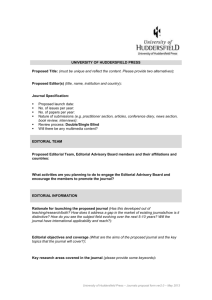 Journals proposal form - University of Huddersfield Press