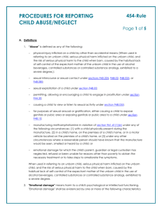 PROCEDURES FOR REPORTING CHILD ABUSE/NEGLECT 454