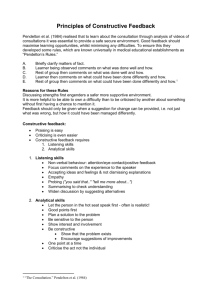 Constructive Feedback Principles: Pendleton's Rules