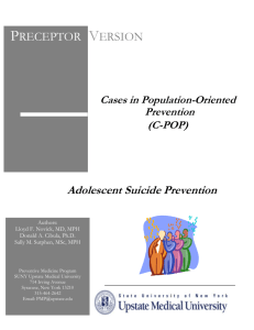 adolescent suicide prevention - Public Health and Social Justice