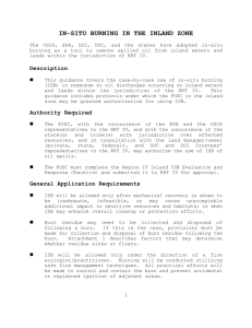 In-situ Burn Inland Plan