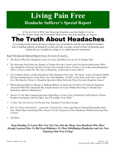 HEADACHE FREE REPORT 1 - Demitri A. Adarmes, MD, Inc.