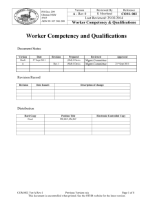 Worker Competence - Oberon Tarana Heritage Railway