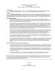 statement of status checklist - Douglas County School System