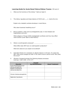 Learning Guide for Acute Renal Failure/Kidney Trauma CMJ and LC