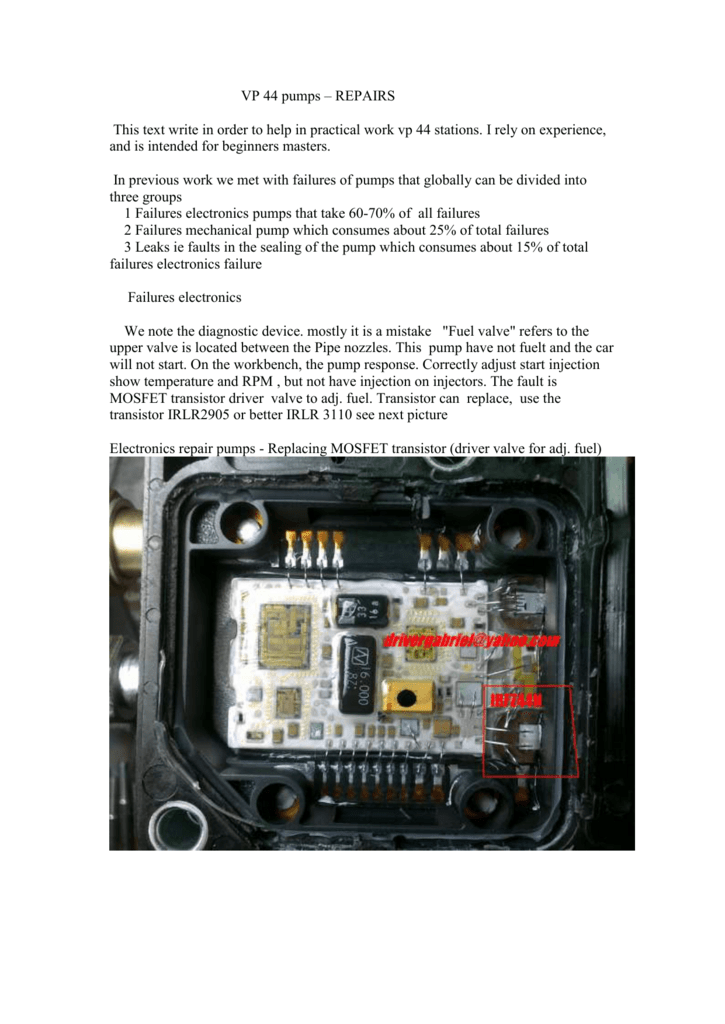 manual de bomba bosch vp44 troubleshooting car