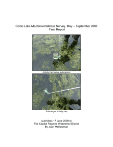 Como Lake Macroinvertebrates Final Report