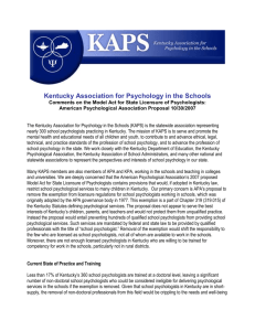 1 - Kentucky Association for Psychology in the Schools